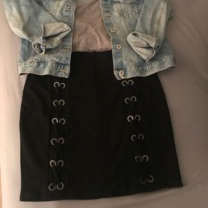 Forever 21+ skirt with crisscrossed details